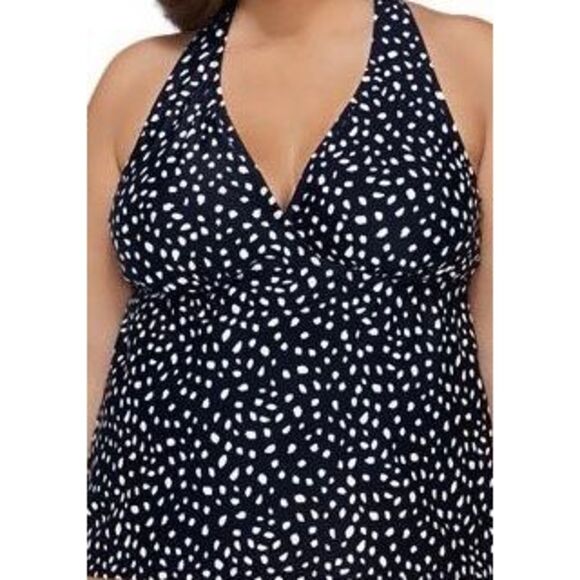 Island Escape Plus Size Printed Underwire Tankini Top, Created for Macy's - Blac - Picture 1 of 3
